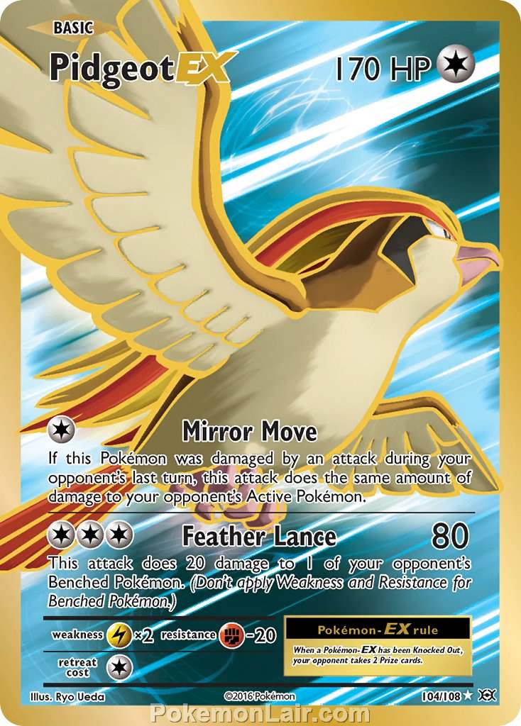 2016 Pokemon Trading Card Game Evolutions Price List – 104 Pidgeot EX