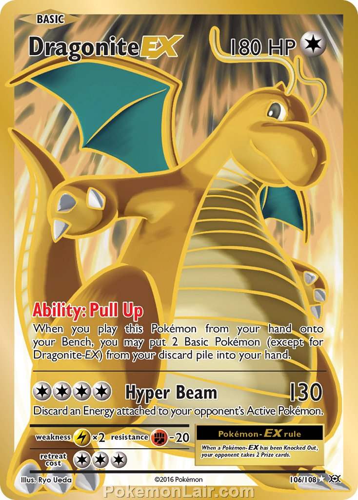 2016 Pokemon Trading Card Game Evolutions Price List – 106 Dragonite EX