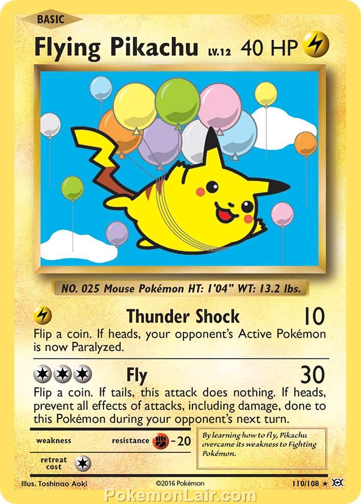 2016 Pokemon Trading Card Game Evolutions Price List – 110 Flying Pkachu
