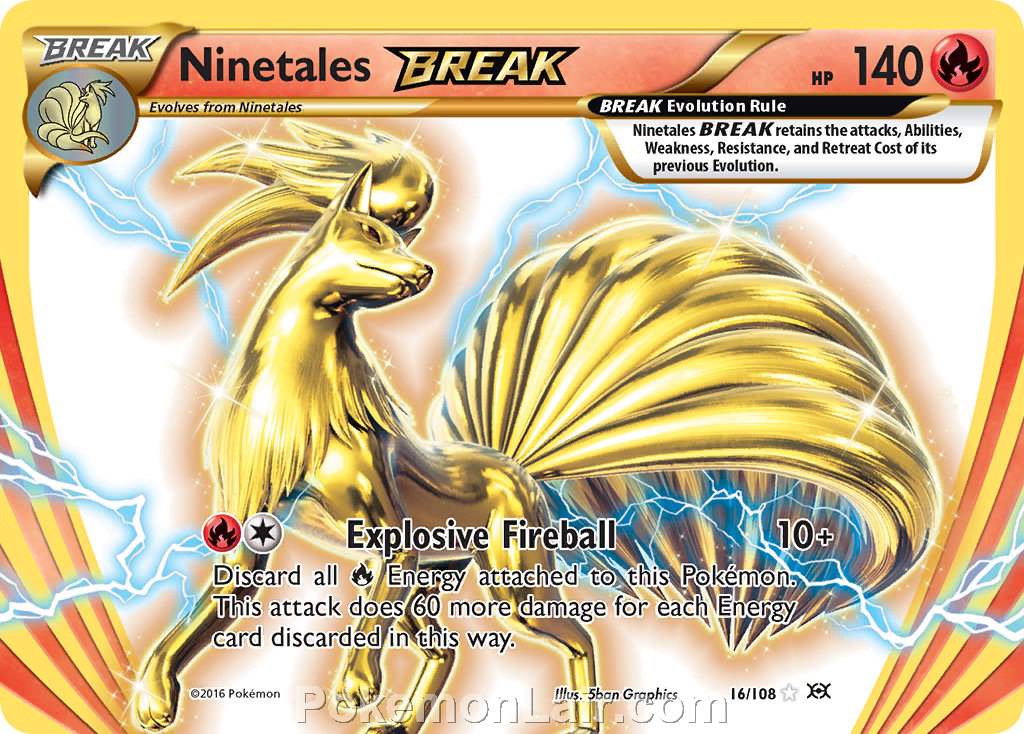 2016 Pokemon Trading Card Game Evolutions Price List – 16 Ninetales Break
