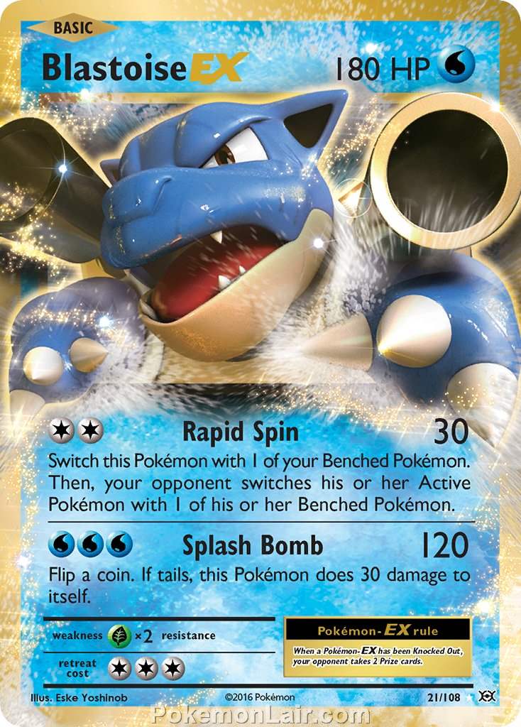 2016 Pokemon Trading Card Game Evolutions Price List – 21 Blastoise EX