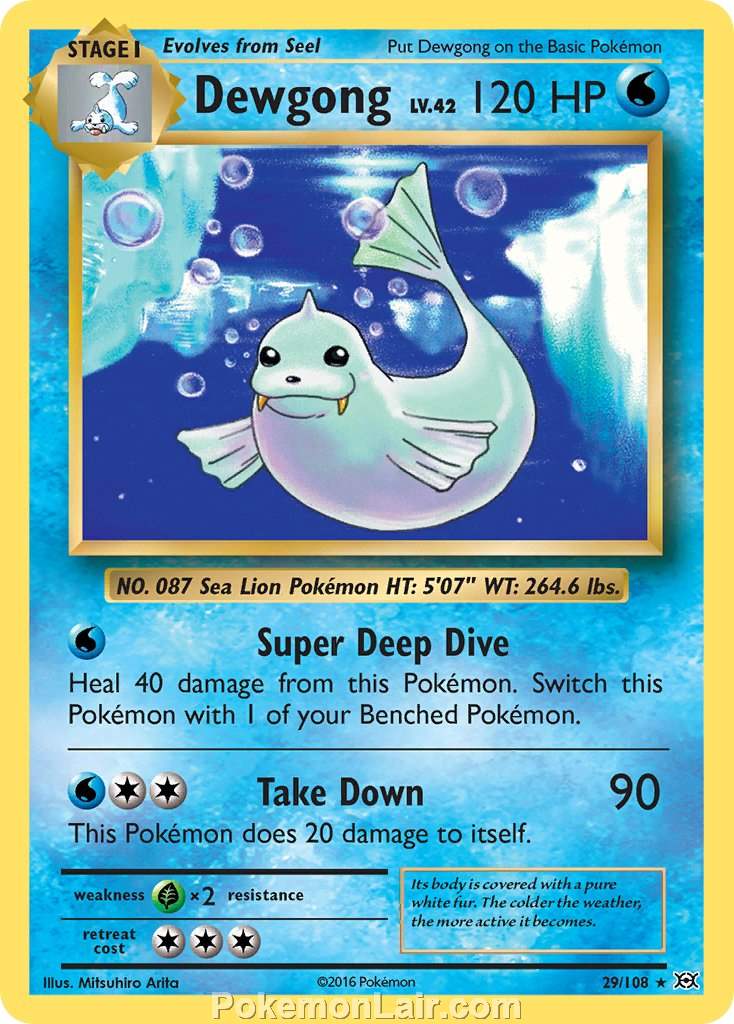 2016 Pokemon Trading Card Game Evolutions Price List – 29 Dewgong
