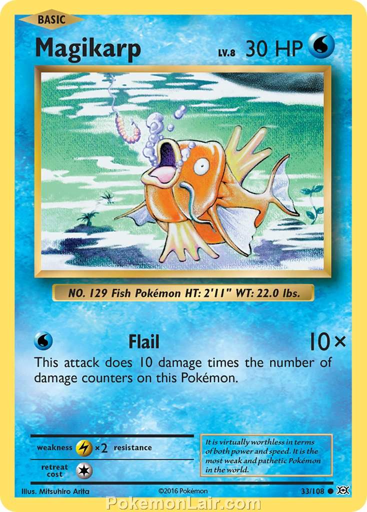 2016 Pokemon Trading Card Game Evolutions Price List – 33 Magikarp