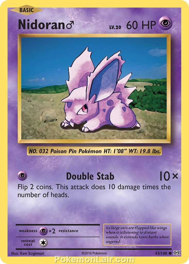 2016 Pokemon Trading Card Game Evolutions Price List – 43 Nidoran