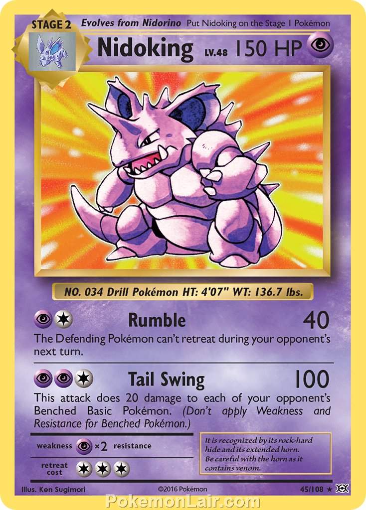 2016 Pokemon Trading Card Game Evolutions Price List – 45 Nidoking