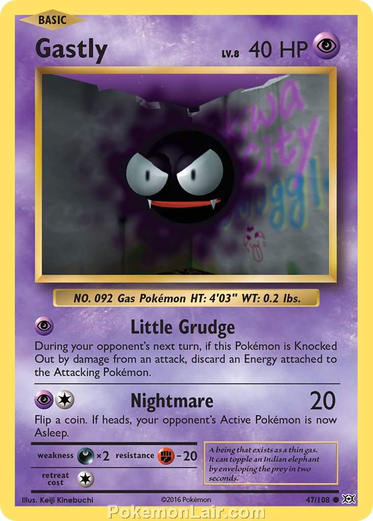 2016 Pokemon Trading Card Game Evolutions Price List – 47 Gastly