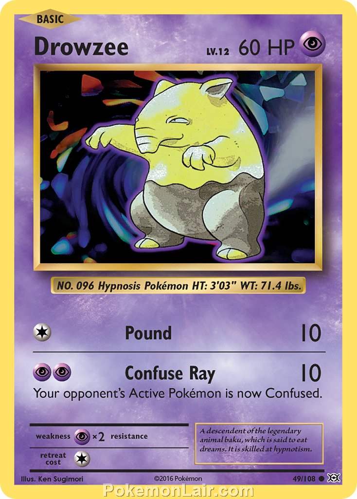 2016 Pokemon Trading Card Game Evolutions Price List – 49 Drowzee