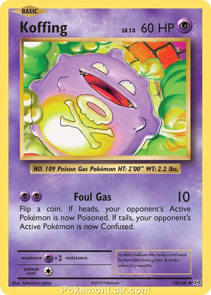 2016 Pokemon Trading Card Game Evolutions Price List – 50 Koffing