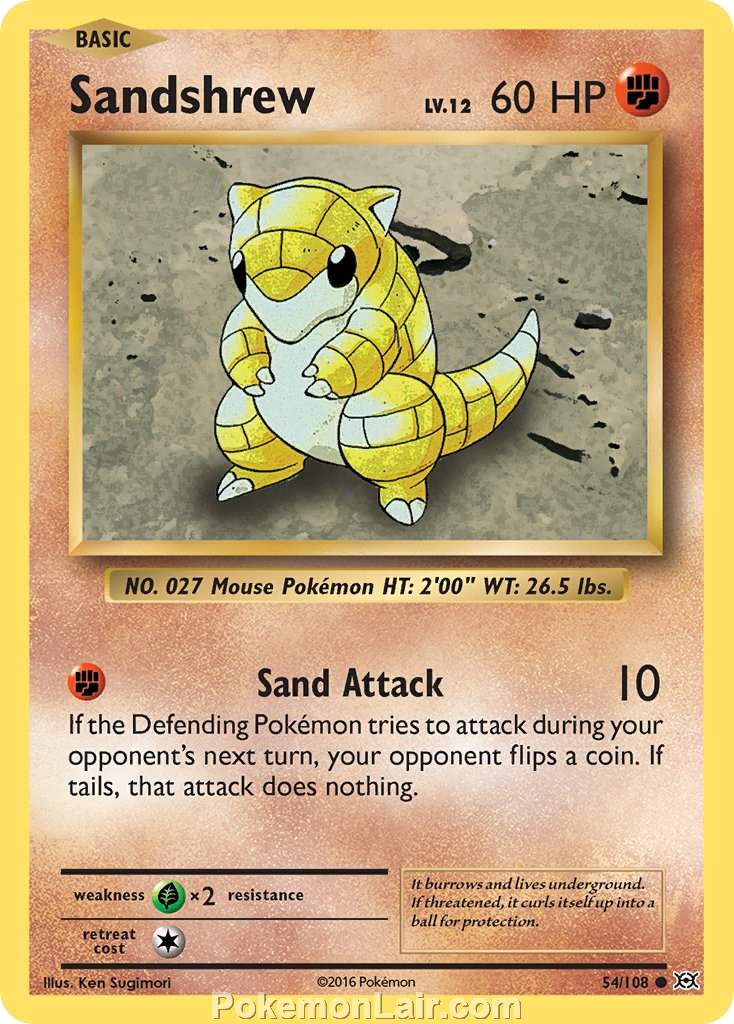 2016 Pokemon Trading Card Game Evolutions Price List – 54 Sandshrew