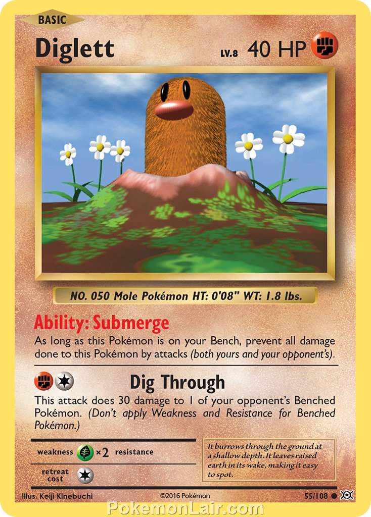 2016 Pokemon Trading Card Game Evolutions Price List – 55 Diglett