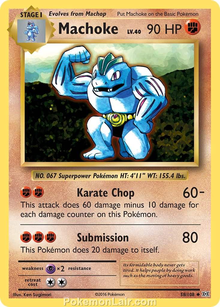 2016 Pokemon Trading Card Game Evolutions Price List – 58 Machoke