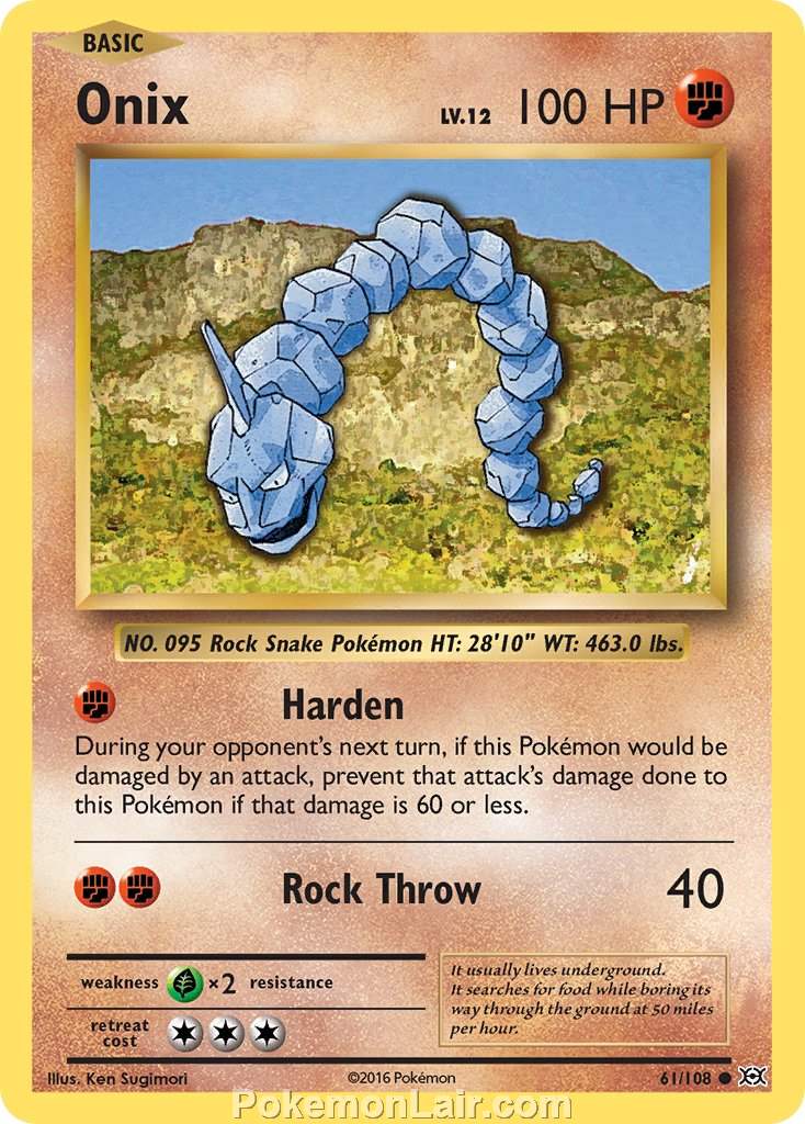 2016 Pokemon Trading Card Game Evolutions Price List – 61 Onix