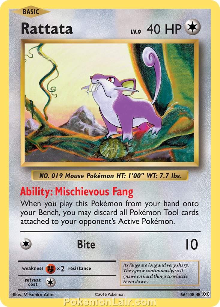 2016 Pokemon Trading Card Game Evolutions Price List – 66 Rattata