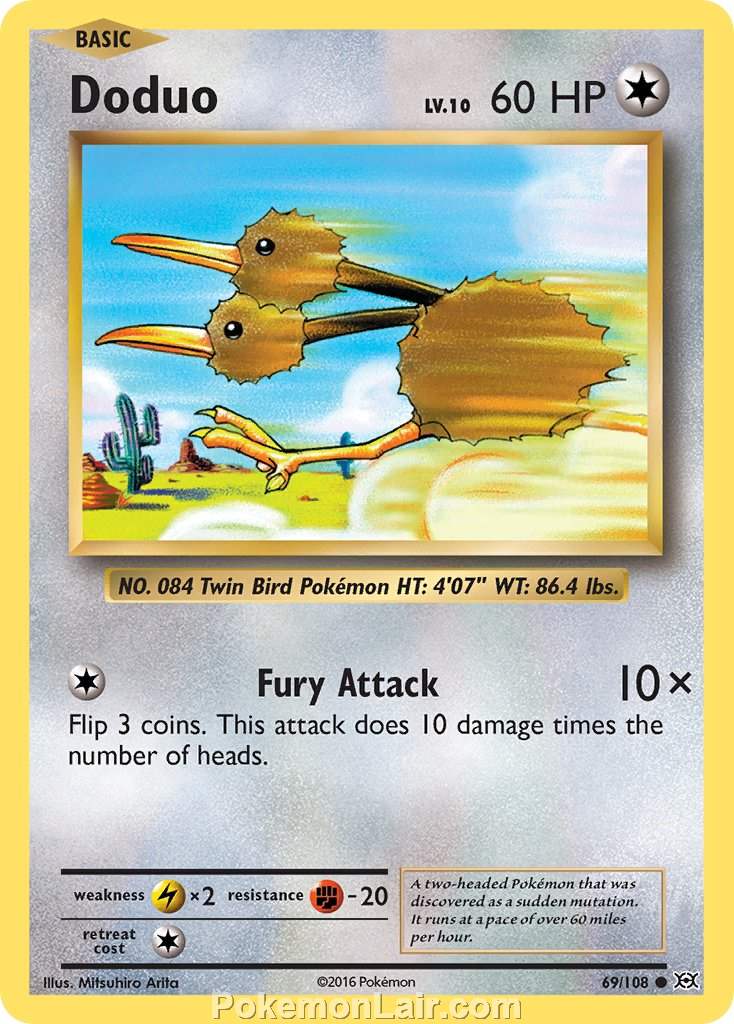 2016 Pokemon Trading Card Game Evolutions Price List – 69 Doduo