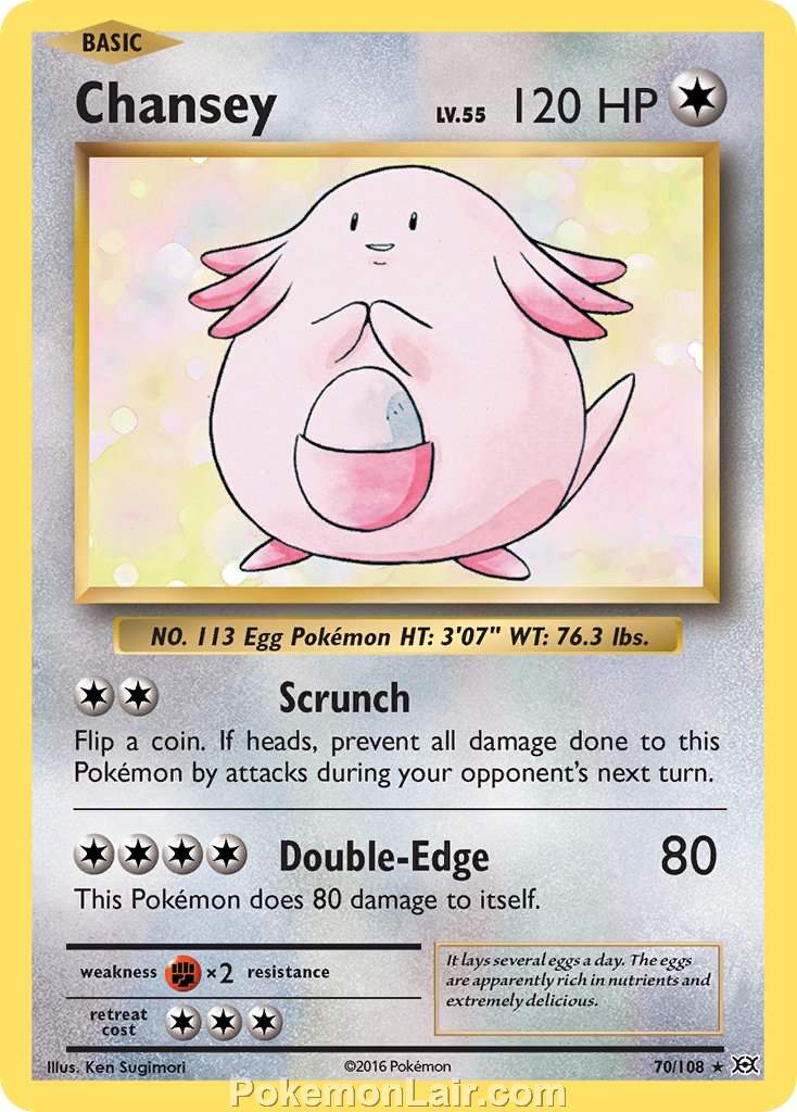 2016 Pokemon Trading Card Game Evolutions Price List – 70 Chansey