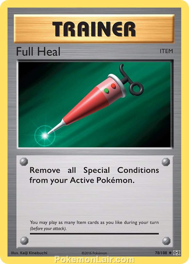 2016 Pokemon Trading Card Game Evolutions Price List – 78 Full Heal
