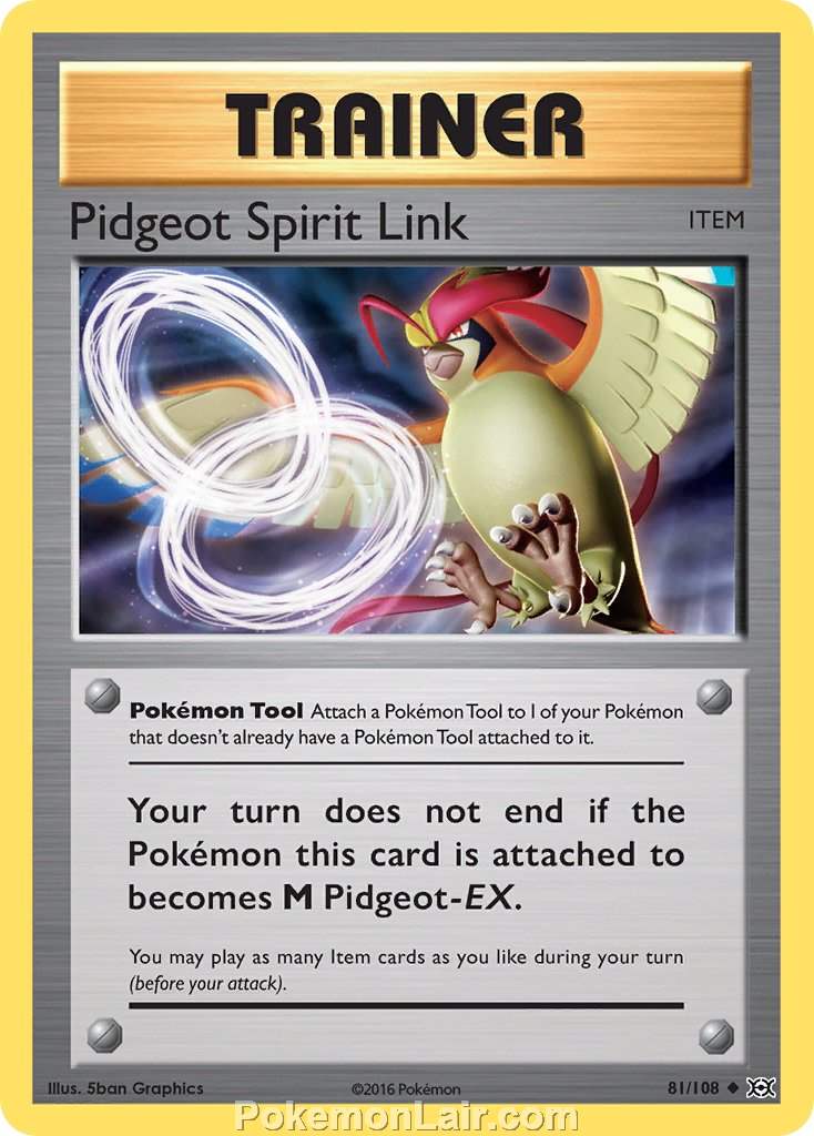 2016 Pokemon Trading Card Game Evolutions Price List – 81 Pidgeot Spirit Link