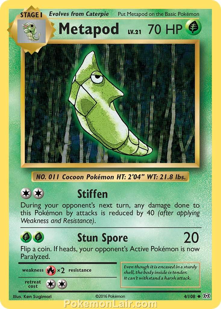 2016 Pokemon Trading Card Game Evolutions Set – 04 Metapod