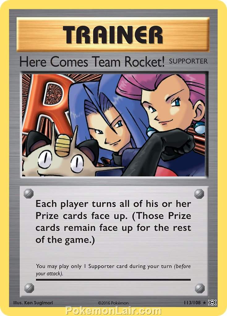 2016 Pokemon Trading Card Game Evolutions Set – 113 Here Comes Team Rocket