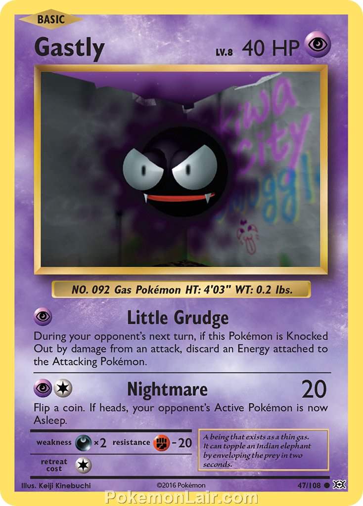 2016 Pokemon Trading Card Game Evolutions Set – 47 Gastly