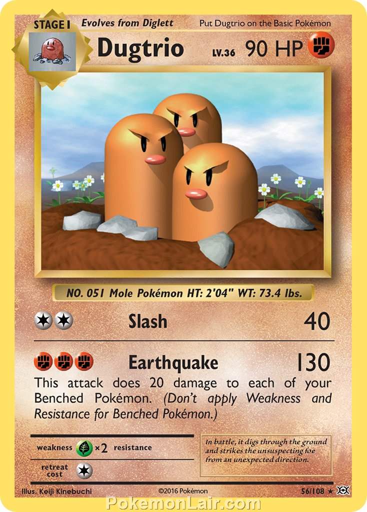 2016 Pokemon Trading Card Game Evolutions Set – 56 Dugtrio