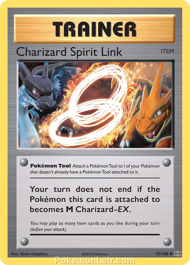 2016 Pokemon Trading Card Game Evolutions Set – 75 Charizard Spirit Link