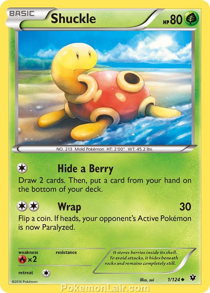 2016 Pokemon Trading Card Game Fates Collide Price List – 1 Shuckle