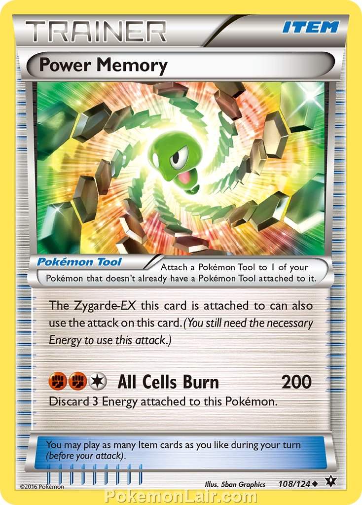 2016 Pokemon Trading Card Game Fates Collide Price List – 108 Power Memory