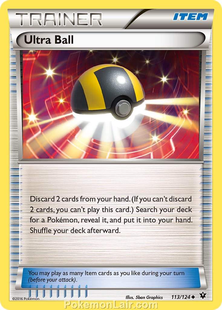 2016 Pokemon Trading Card Game Fates Collide Price List – 113 Ultra Ball