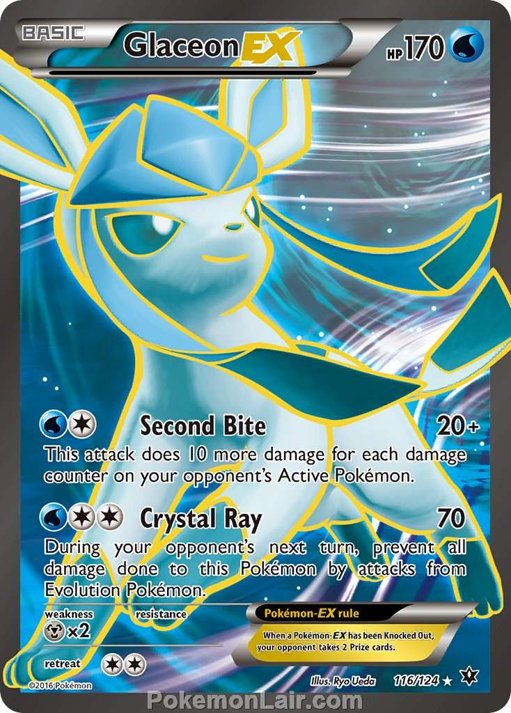 2016 Pokemon Trading Card Game Fates Collide Price List – 116 Glaceon EX
