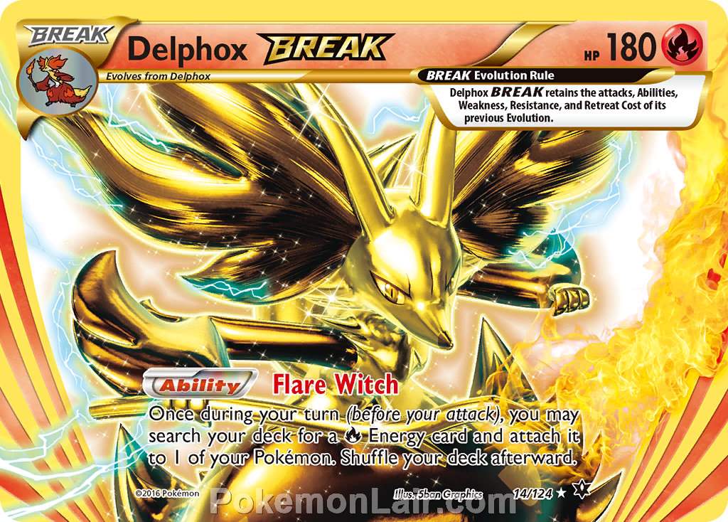 2016 Pokemon Trading Card Game Fates Collide Price List – 14 Delphox Break