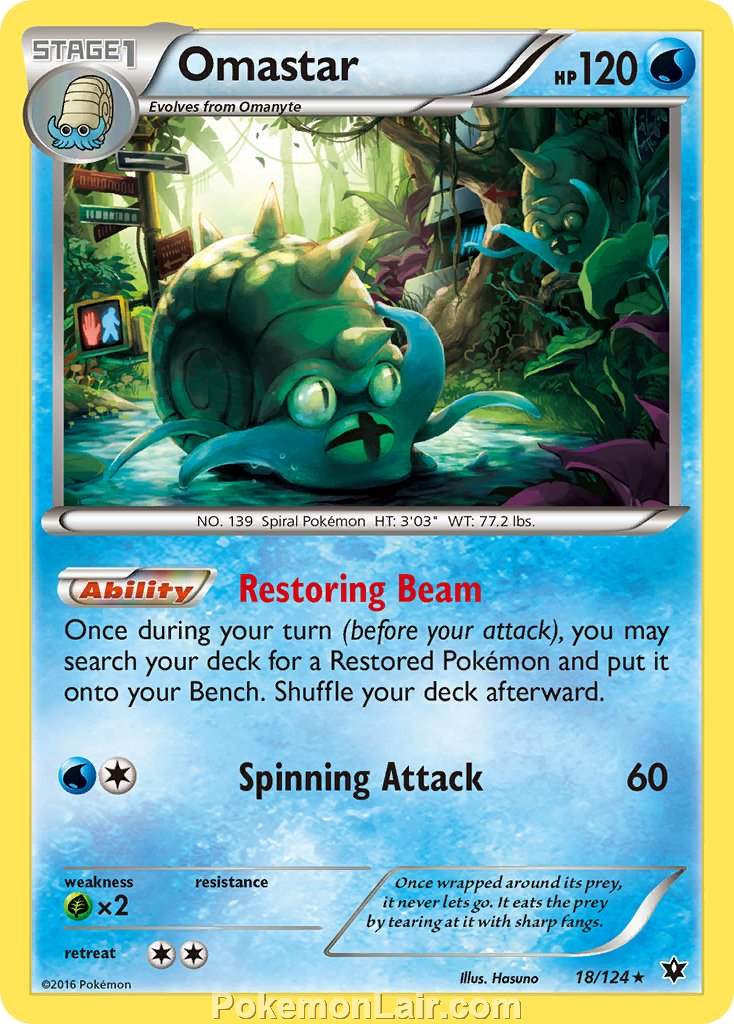 2016 Pokemon Trading Card Game Fates Collide Price List – 18 Omastar