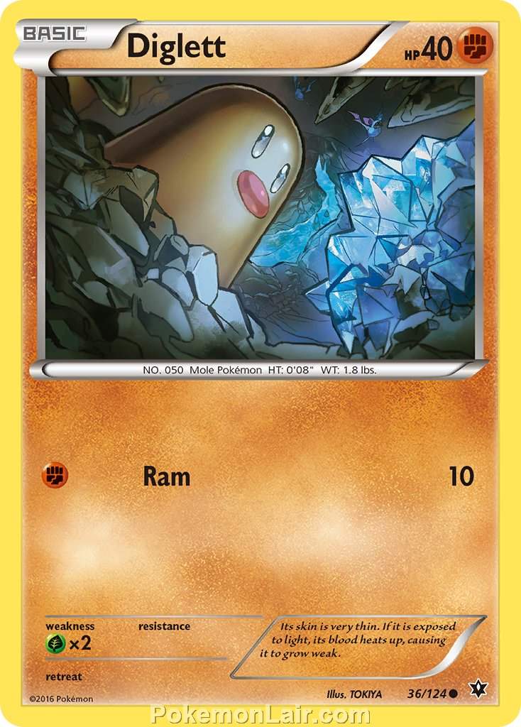 2016 Pokemon Trading Card Game Fates Collide Price List – 36 Diglett