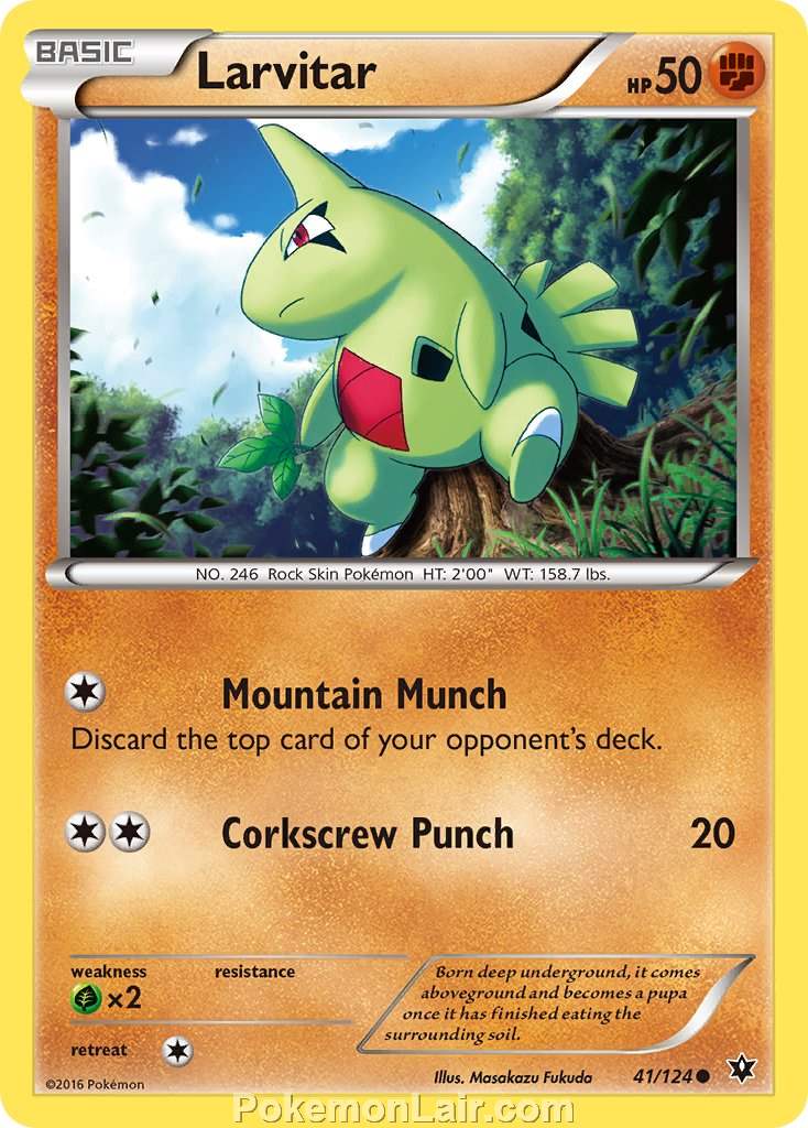 2016 Pokemon Trading Card Game Fates Collide Price List – 41 Larvitar