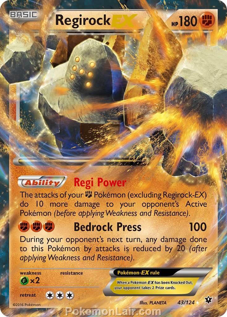2016 Pokemon Trading Card Game Fates Collide Price List – 43 Regirock EX