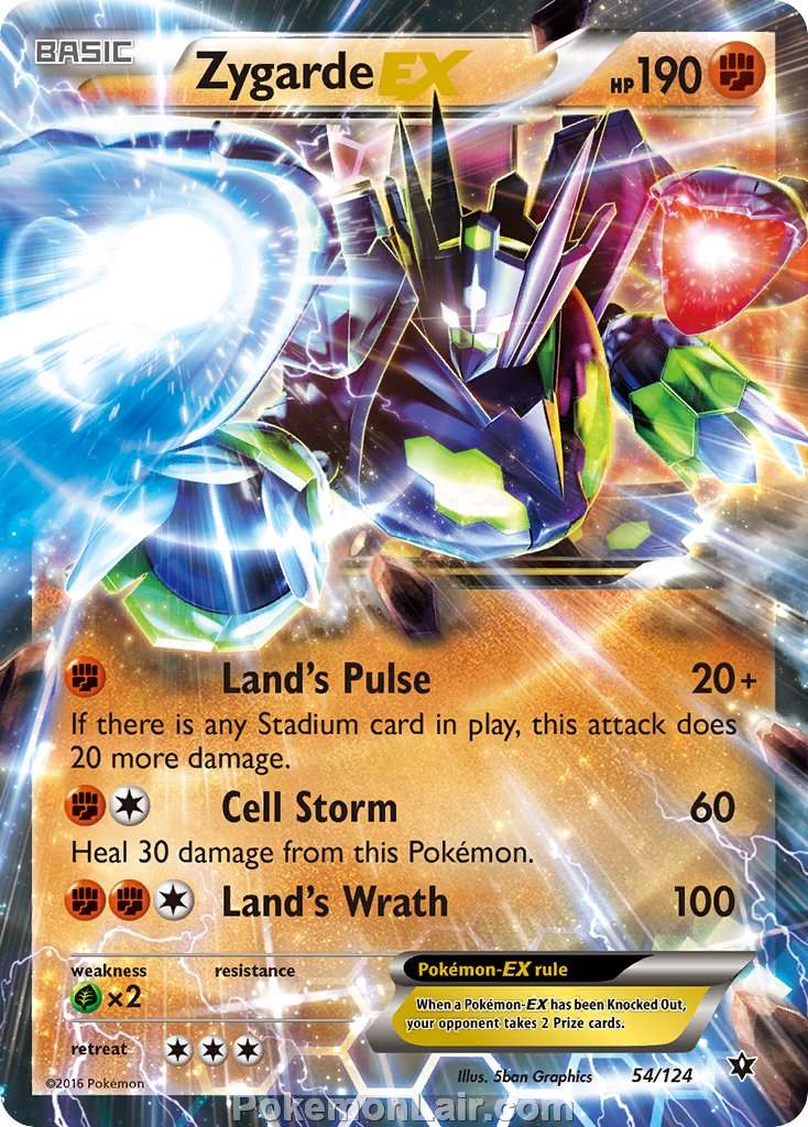 2016 Pokemon Trading Card Game Fates Collide Price List – 54 Zygarde EX