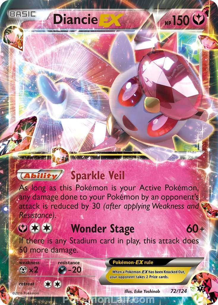 2016 Pokemon Trading Card Game Fates Collide Price List – 72 Diancie EX