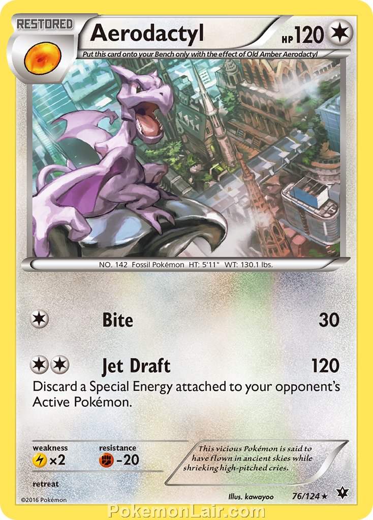 2016 Pokemon Trading Card Game Fates Collide Price List – 76 Aerodactyl