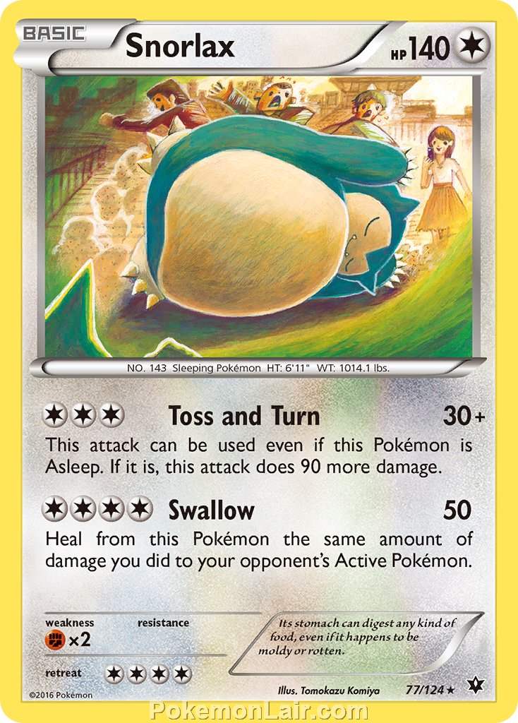 2016 Pokemon Trading Card Game Fates Collide Price List – 77 Snorlax