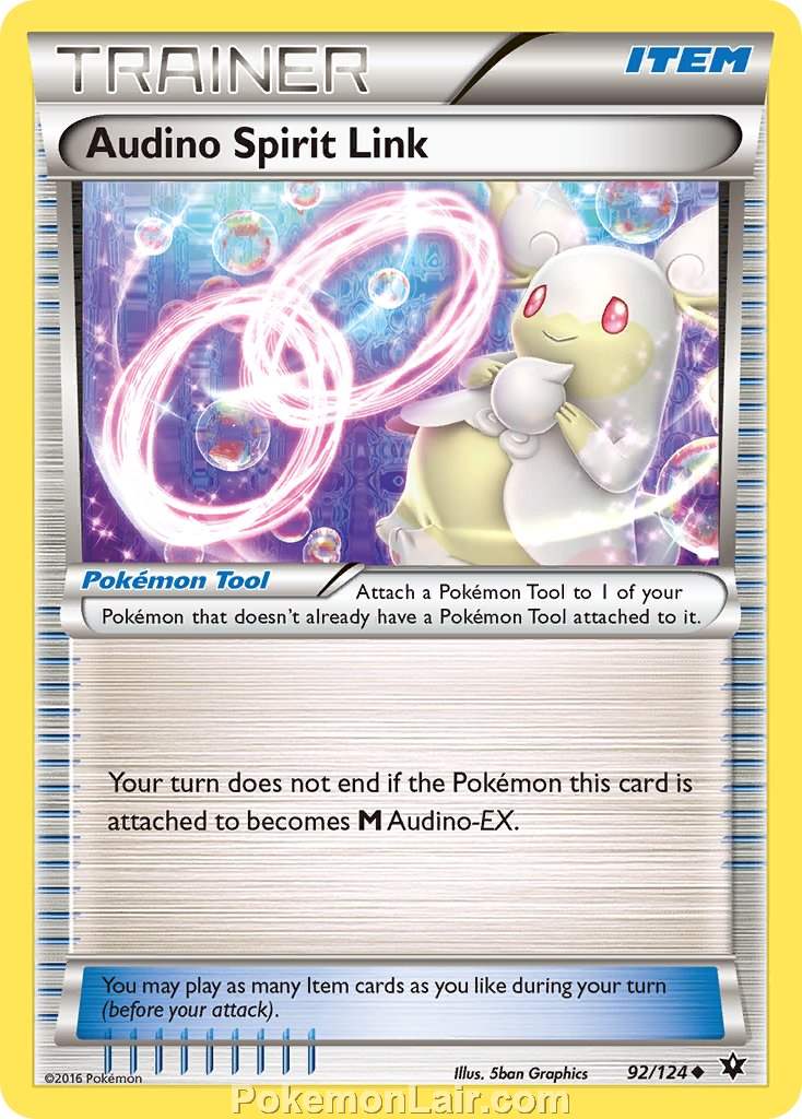 2016 Pokemon Trading Card Game Fates Collide Price List – 92 Audino Spirit Link