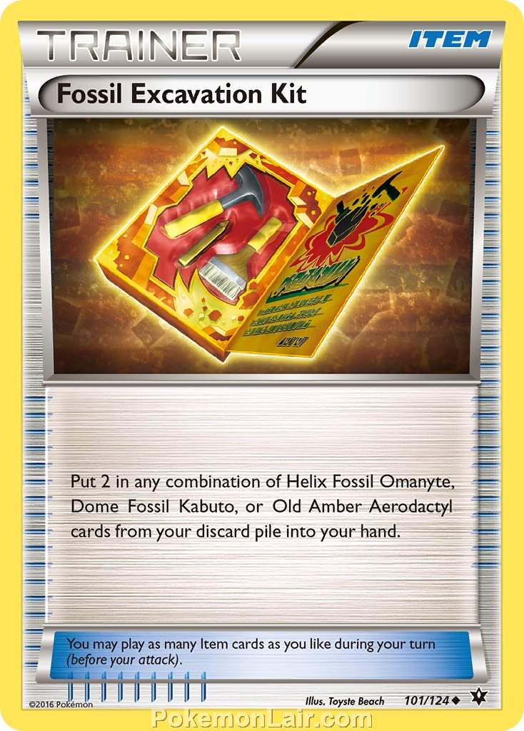 2016 Pokemon Trading Card Game Fates Collide Set – 101 Fossil Excavation Kit