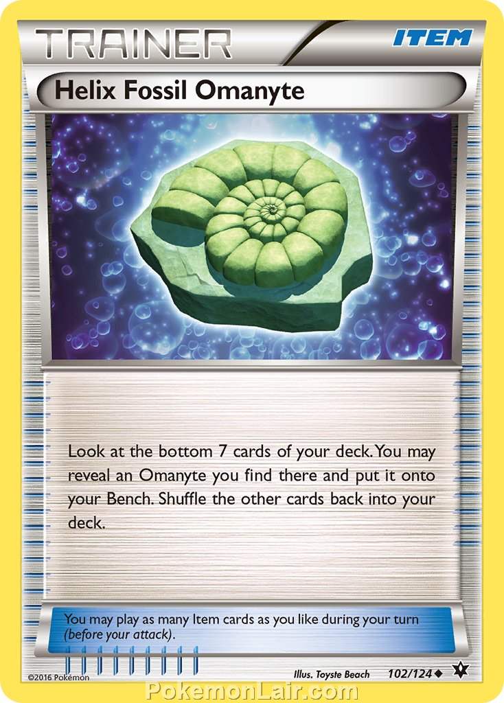 2016 Pokemon Trading Card Game Fates Collide Set – 102 Helix Fossil Omanyte