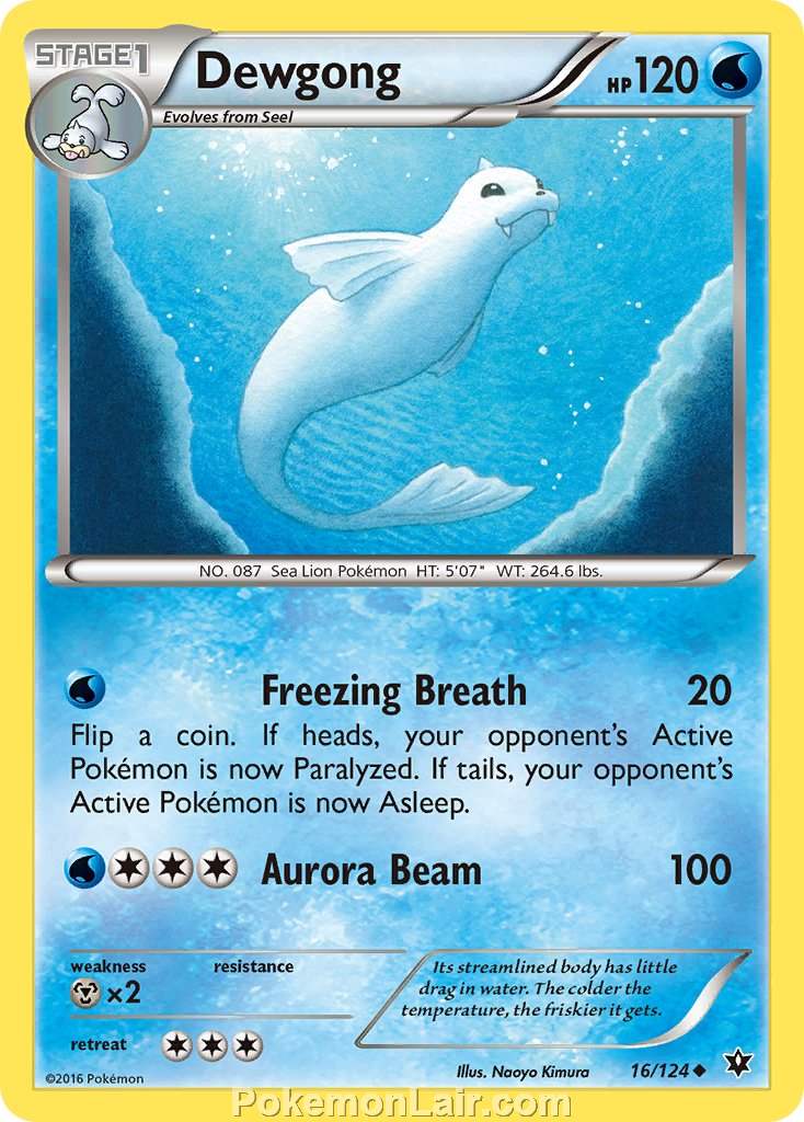 2016 Pokemon Trading Card Game Fates Collide Set – 16 Dewgong