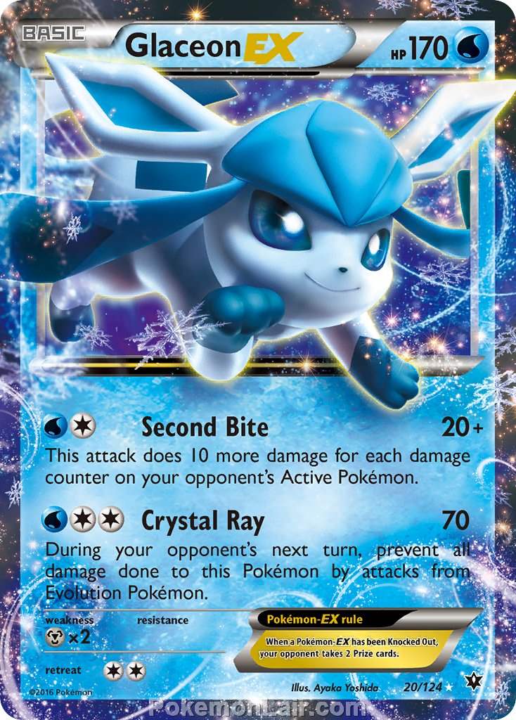 2016 Pokemon Trading Card Game Fates Collide Set – 20 Glaceon EX