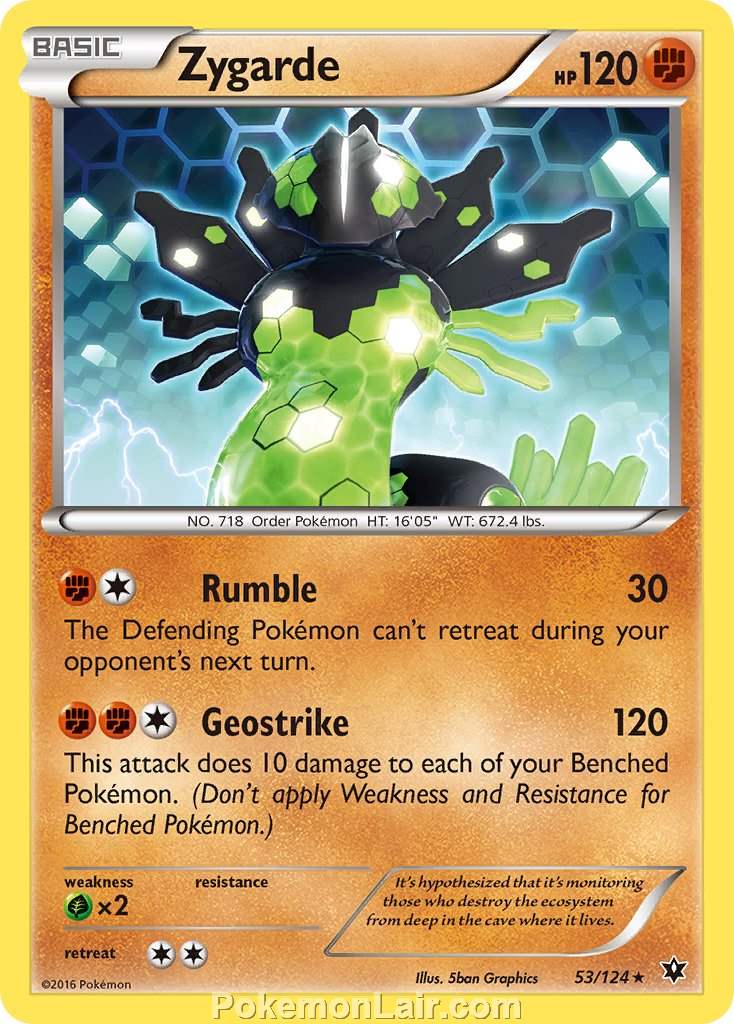2016 Pokemon Trading Card Game Fates Collide Set – 53 Zygarde