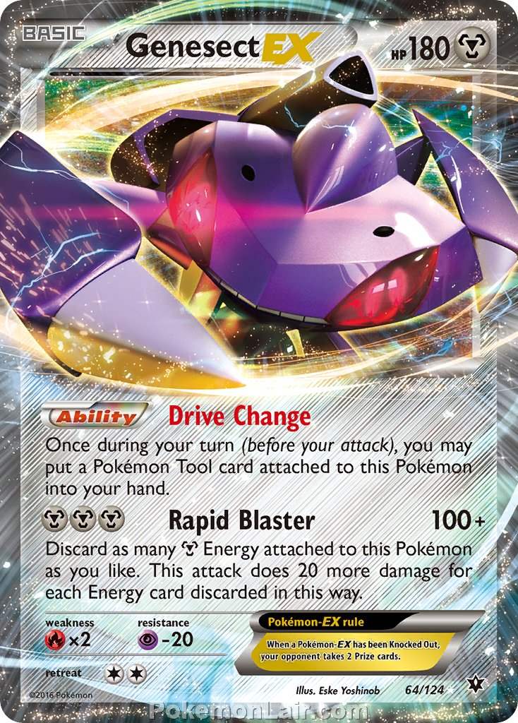 2016 Pokemon Trading Card Game Fates Collide Set – 64 Genesect EX