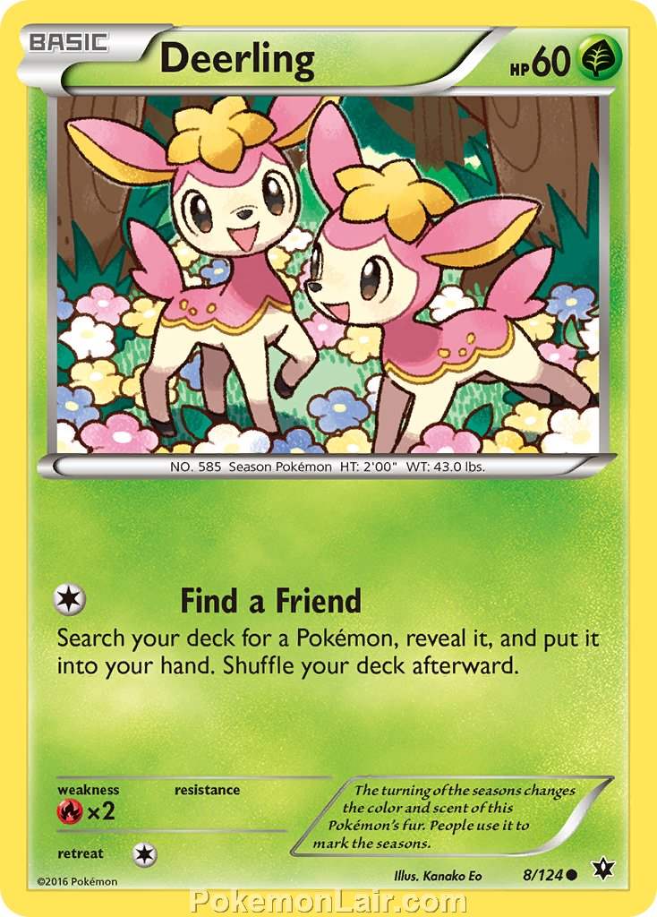 2016 Pokemon Trading Card Game Fates Collide Set – 8 Deerling