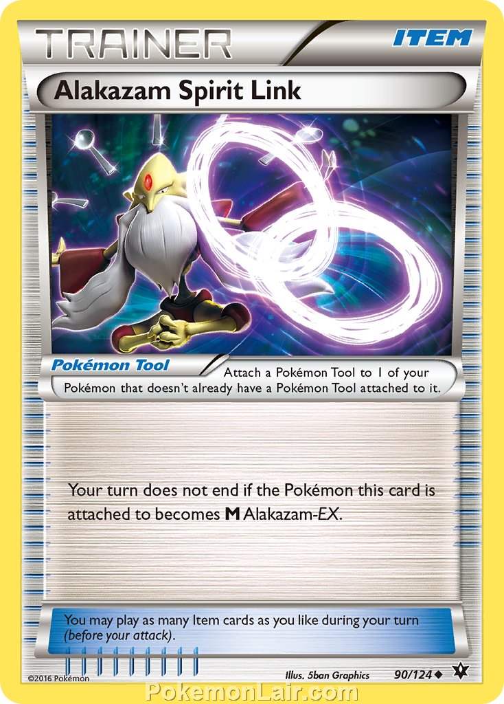 2016 Pokemon Trading Card Game Fates Collide Set – 90 Alakazam Spirit Link