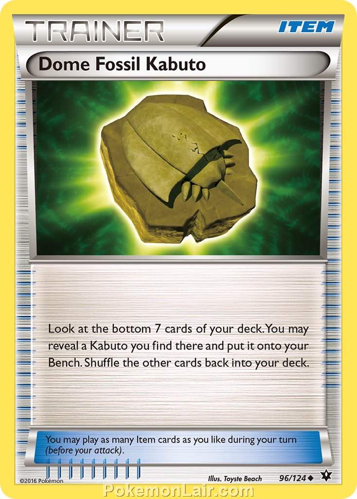 2016 Pokemon Trading Card Game Fates Collide Set – 96 Dome Fossil Kabuto