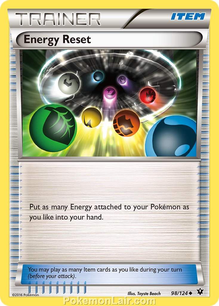 2016 Pokemon Trading Card Game Fates Collide Set – 98 Energy Reset